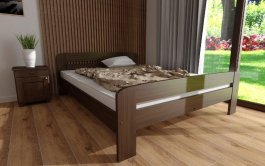 Postel z masivu borovice Bohdana 120x200 cm ořech + rošt ZDARMA