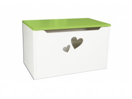Box na hračky - srdce zelená