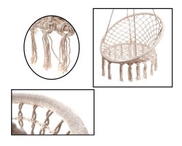 Závěsné pletené křeslo - přírodní