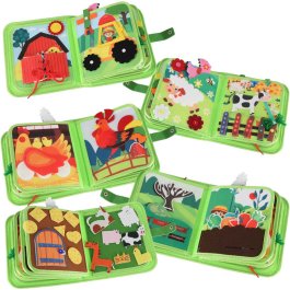 Interaktivní vzdělávací kniha pro děti (Quiet Book – farma, zvířátka, aktivity)