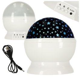 Zvětšit Noční lampa projektor noční oblohy 2v1 USB bílá