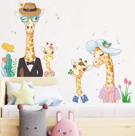 Samolepící dekorace na zeď - Žirafí rodinka