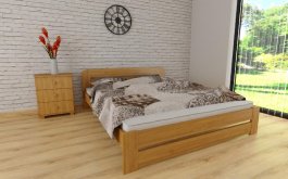 Postel z masivu borovice Petra 140x200 cm olše + rošt ZDARMA