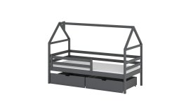 Postel z masivu Ava 160/80 cm - ŠEDÁ + rošt ZDARMA