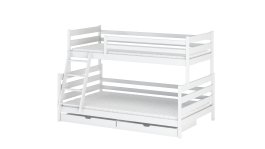 Patrová postel Filip 90x200/120x200 cm - BÍLÁ + rošty ZDARMA