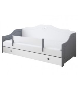 Postel Fiona 180/80 cm - šedá/ bílá + matrace + šuplík 