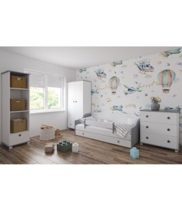Zvětšit Postel Fiona 160/80 cm - šedá/ bílá + matrace + šuplík 