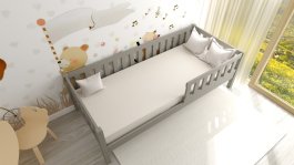 Postel Montessori Matylda 120x200 cm - ŠEDÁ + rošt ZDARMA 