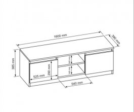 RTV stolek 160 cm - bílá mat