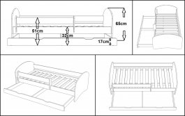 Postel Mája N20S 160/80 cm + matrace + šuplík 