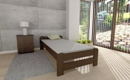 Zvětšit Zvýšená postel z masivu Halle 80x200 cm ořech + rošt ZDARMA