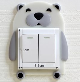 Svítící 3D silikonová dekorace vypínače medvídek