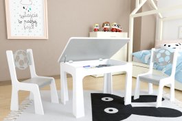 Stůl otevírací + 2 židle - Míč šedá