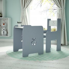 Stůl + židle méďa - šedá