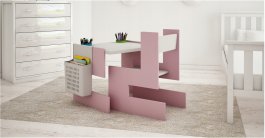 Stůl a židle model S růžová