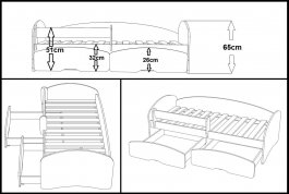 Postel Nordi N23S 200/90 cm + matrace + šuplík