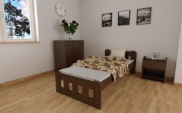 Zvětšit Zvýšená postel z masivu Nika 90x200 cm ořech + rošt ZDARMA Zvětšit Zvýšená postel z masivu Nika 90x200 cm ořech + rošt ZDARMA
