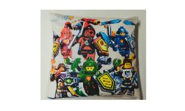 Dětský povlak na polštář 40x40 cm - Lego / krém