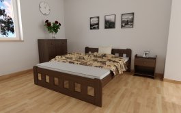 Zvětšit Postel Nika ořech 180 x 200 cm zvýšená + matrace Medical + rošt ZDARMA