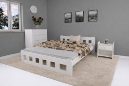Zvětšit Zvýšená postel z masivu Nika 180x200 cm bílá + rošt ZDARMA