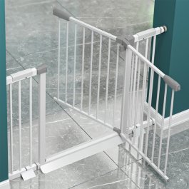 Zábrana Pupyhou 125-132 cm - dveře/schody / bílá