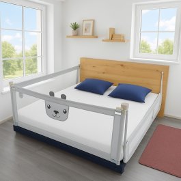 Zábrana na postel Méďa - 160 cm šedá