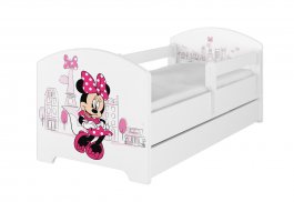 Postel 160/80 cm Minnie Paris bílá + šuplík produkt