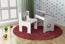 Dětský stoleček s židličkou - méďa růžový