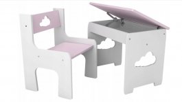 Dětský stoleček s židličkou - mráček růžový