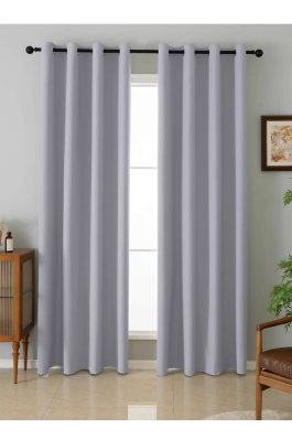 Zvětšit Závěs Panama 140/250 cm s oky - světle šedá