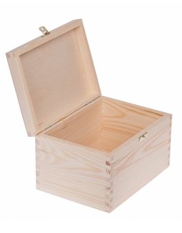 Zvětšit Přírodní dřevěná krabička se zámkem - 22x16x10 cm