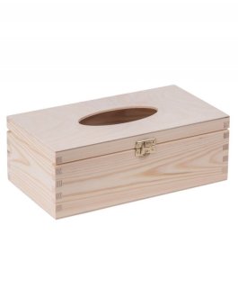 Dřevěná krabička na kapesníky se zámkem - 26x14x8 cm