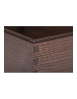 Přírodní dřevěná krabička - 16,4x22,5x8 cm / TEMNÝ BRONZ