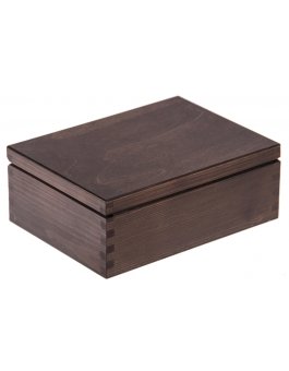 Přírodní dřevěná krabička - 16,4x22,5x8 cm / TEMNÝ BRONZ