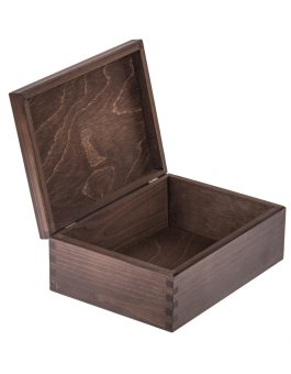 Zvětšit Přírodní dřevěná krabička - 16,4x22,5x8 cm / TEMNÝ BRONZ