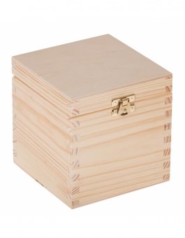 Krabička dřevěná 13x13x13,5 cm - zapínání