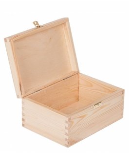 Zvětšit Přírodní dřevěná dárková krabička se zámkem - 22x16x10 cm