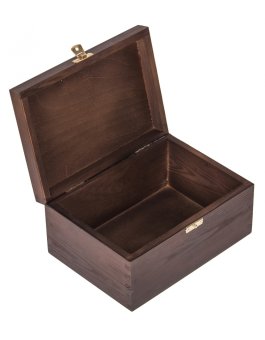 Zvětšit Přírodní dřevěná krabička - 16x22x10,5 cm / TEMNÝ BRONZ