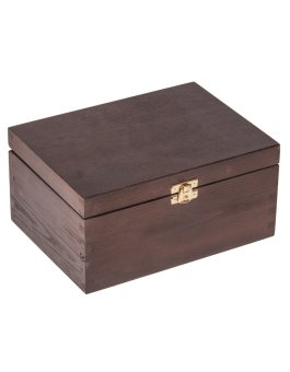 Přírodní dřevěná krabička - 16x22x10,5 cm / TEMNÝ BRONZ