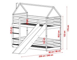 Patrová postel Pamela 80x180 cm - ŠEDÁ + rošty ZDARMA