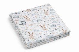 Plena bavlna potisk - Sova a zajíc