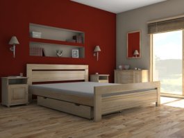 Postel  Amor 140/200 cm - masiv 3,5 cm + matrace Superflex