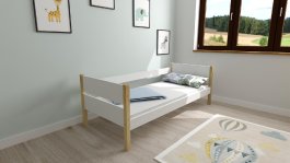 Zvětšit Dětská postel Tina bílá/sosna 160 x 80 cm + rošt ZDARMA