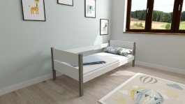 Zvětšit Dětská postel Tina bílo/šedá 180 x 80 cm + rošt ZDARMA