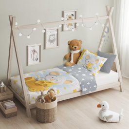 Dětské povlečení do postýlky 100/135 cm - myška
