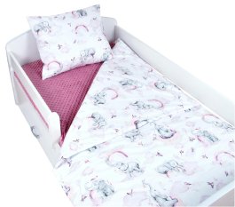 Povlečení 100/160 cm + 50/60 cm slůně růžová