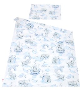 Povlečení 100/160 cm + 50/60 cm slůně modrá