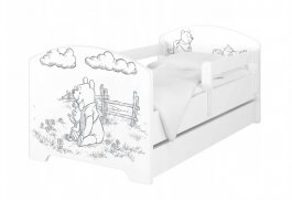 Postel 160/80 cm Medvídek Pů black white + šuplík produkt