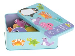 Puzzle v plechové krabičce - mořská zvířátka
