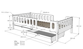 Postel Larisa 160/80 cm - bílá + 2 šuplíky